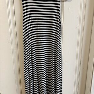 Black and White Striped Maxi Dress